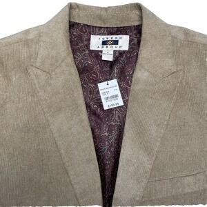 NEW Joseph Abboud Blazer S 2B2V Corduroy Elbow Patch Peak Lapel Preppy Tan